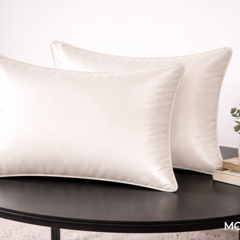 More Home Pamuklu Yastık Kılıfı Kapaklı (2 Adet) 50 x 70 cm Krem