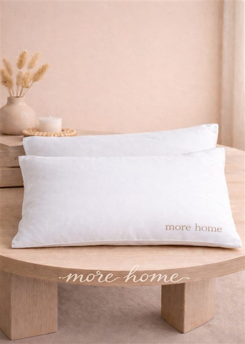 More Home Yastık Kılıfı Kapaklı (2 Adet) 50 x 70 cm Beyaz