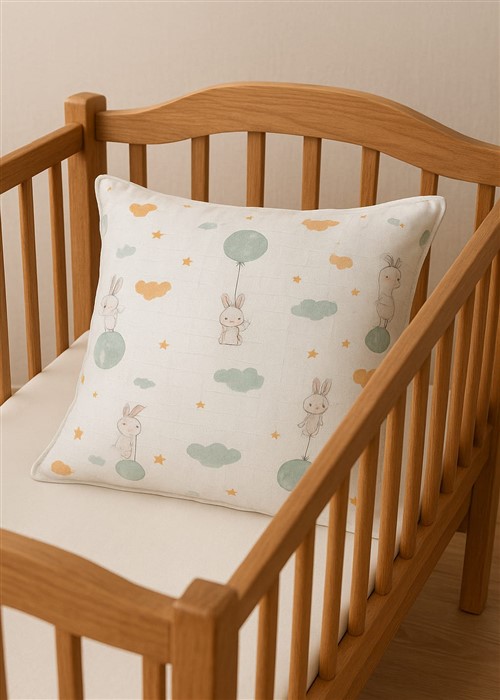 More Home Müslin Bebek yastık kılıfı  % 100 pamuklu tafşanlı bolonlu   35x44