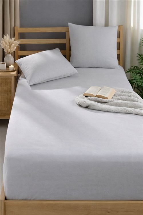 More Home  Çift Kişilik Lastikli Çarşaf  Seti Yastıksız  İkinci Kalite  Gri Outlet