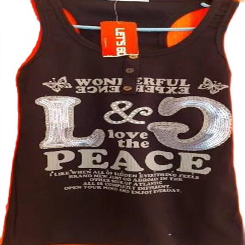 kolsuz siyah baskılı pullu kadın tişort beden M