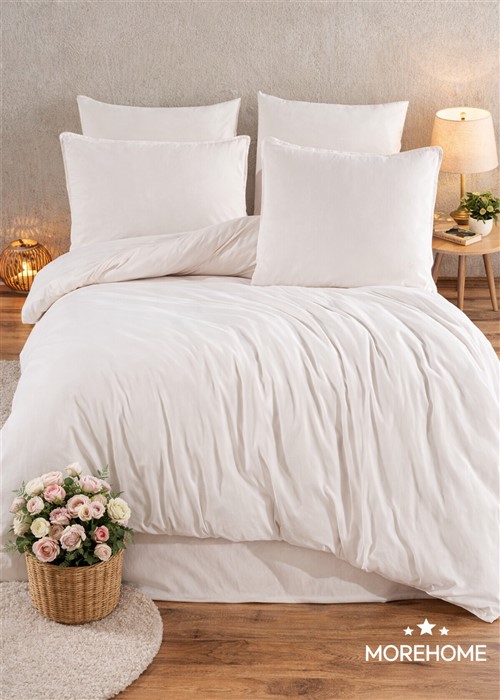 More Home  Çift Kişilik Yorgan Kılıfı + Yastık Kılıfı  Krem