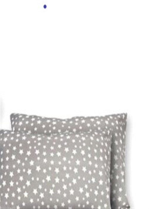 More Home Pamuklu Kapaklı Yastık Kılıfı 2 Adet 50X70 Gri Beyaz Yıldızlı