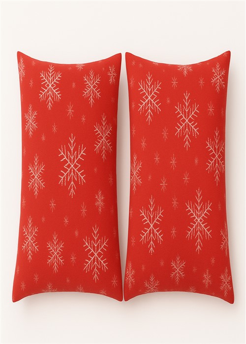 More Home Kapaklı Yastık Kılıfı (2 Adet) 50 x 70 cm Kar Tanesi
