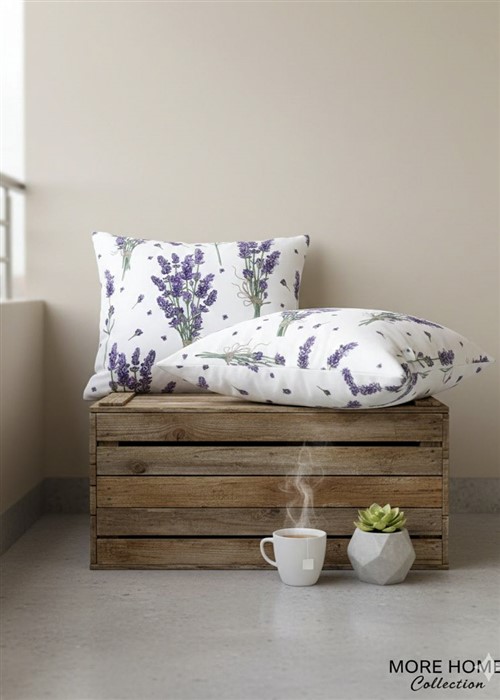 More Home Kapaklı Yastık Kılıfı (2 Adet) 50 x 70 cm Lavanta Mor