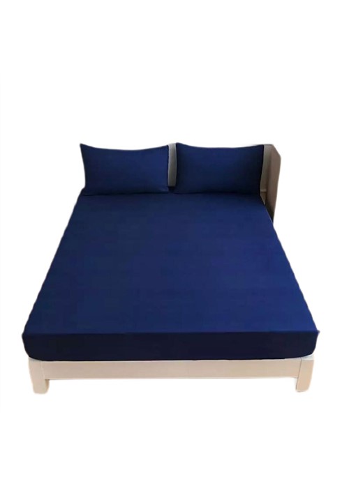 More Home Tek Kişilik Lastikli Çarşaf  Seti + Yastık Kılıfı Lacivert