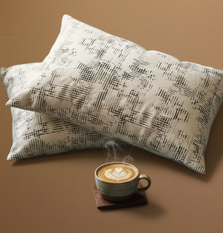 More Home Kapaklı Yastık Kılıfı (2 Adet) 50 x 70 cm Gri Beyaz