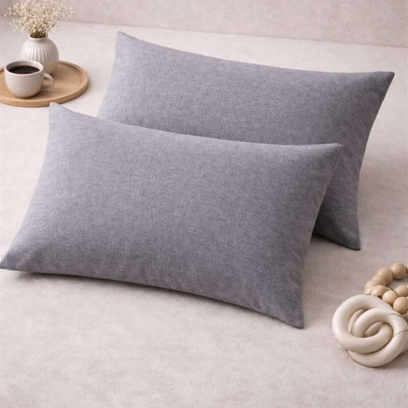 More Home Yastık Kılıfı Kapaklı (2 Adet) 50 x 70 cm Antrizit