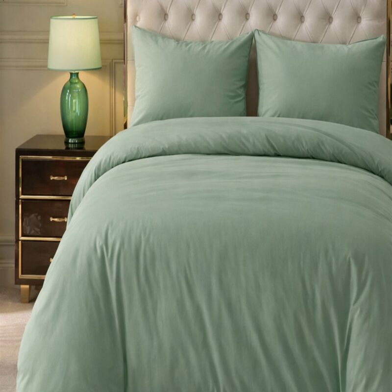 More Home Tek Kişilik Nevresim Takımı Lastikli Çarşaf   Su Yeşili