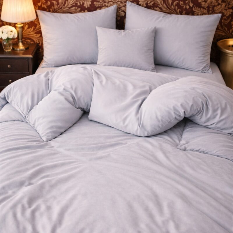 More Home  Tek Kişilik Nevresim Takımı Lastikli Çarşaf   Gri