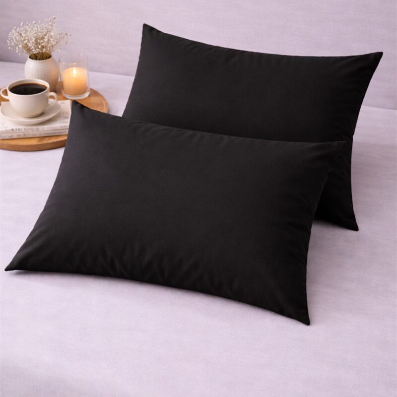 More Home Kapaklı Yastık Kılıfı  (2 Adet) 50 x 70 cm Siyah