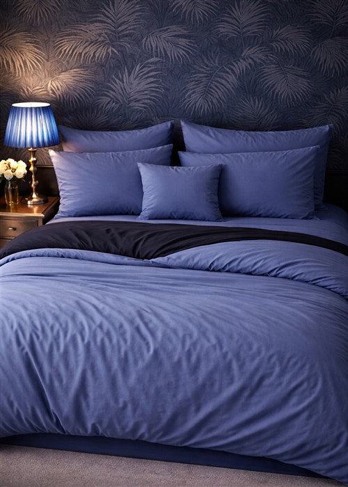 More Home Tek Kişilik Nevresim Takımı Lastikli Çarşaf Tozlu Mavi