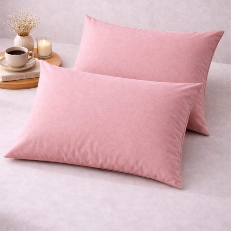 More Home Pamuklu Yastık Kılıfı (2 Adet) 50 x 70 cm Gül Kurusu