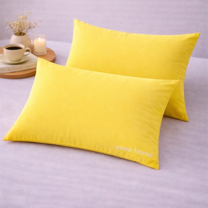 More Home Pamuklu Yastık Kılıfı (2 Adet) 50 x 70 cm Sarı