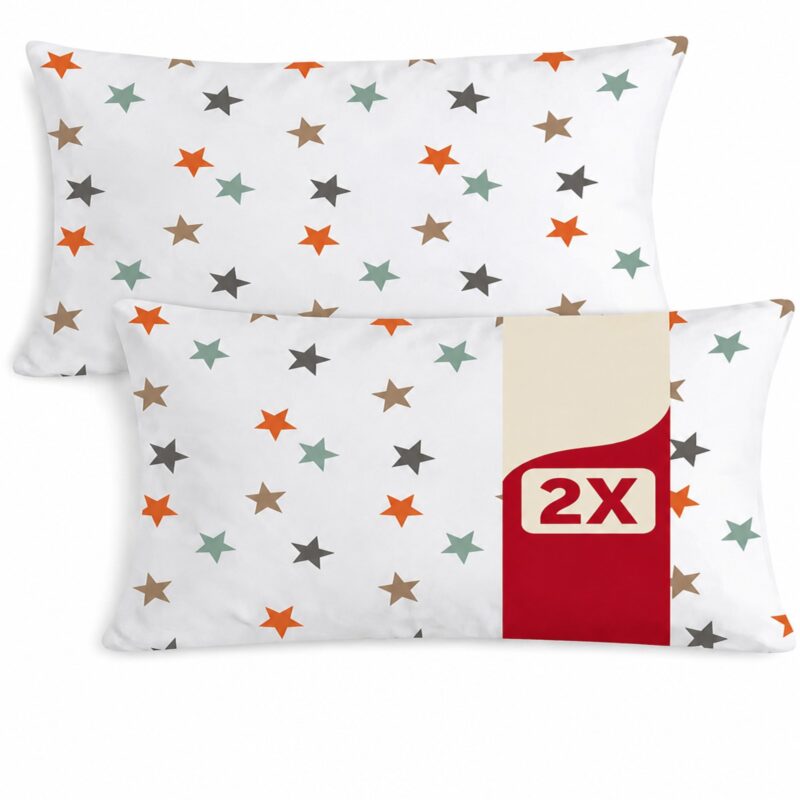 More Home Müslin Bebek Yastık Kılıfı  2 Adet  35X45  Yıldız  Desenli